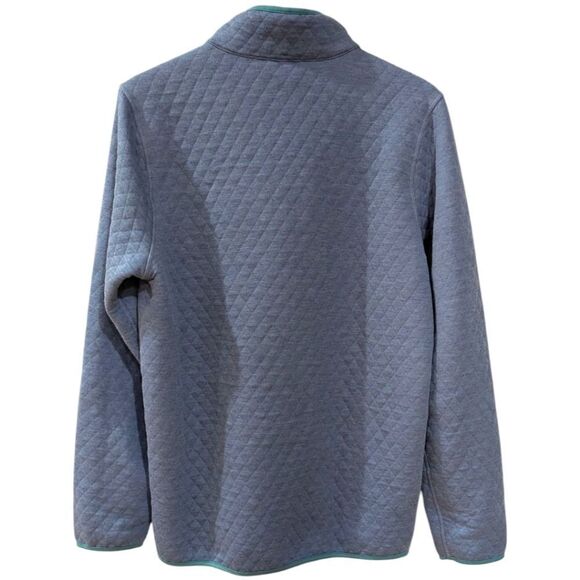 Marine Layer Corbet Reversible Pullover Blue Heather/Olive Heather Men's Medium - Picture 2 of 5